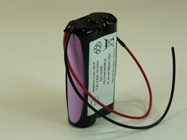Batterie industrielle Li-Ion 2x 18650 2S1P ST1 - 7.2V 2600mAh - Marque NX_0