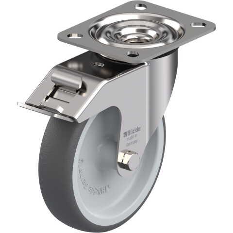 BLICKLE - ROULETTE PIVOTANTE À FREIN Ø 125MM BANDAGE POLYURÉTHANE TPU 150KG - LEX-PATH 125G-FI