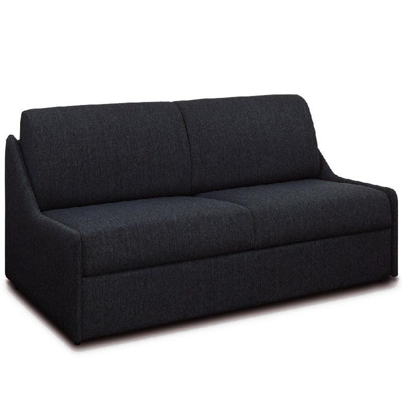 Canapé lit compact express 3 places Ristretto - Sommier à lattes 140 cm - Matelas 16 cm - Tissu gris anthracite_0