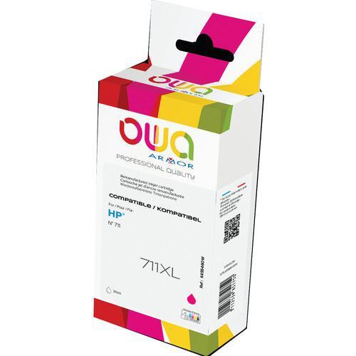 CARTOUCHE D'ENCRE TRACEUR REMANUFACTURÉE HP 711 - MAGENTA