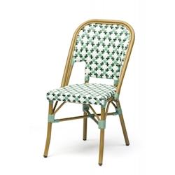 Bistromania Chaise de terrasse ST GERMAIN - Tressage Vert et Blanc - vert EA102_0
