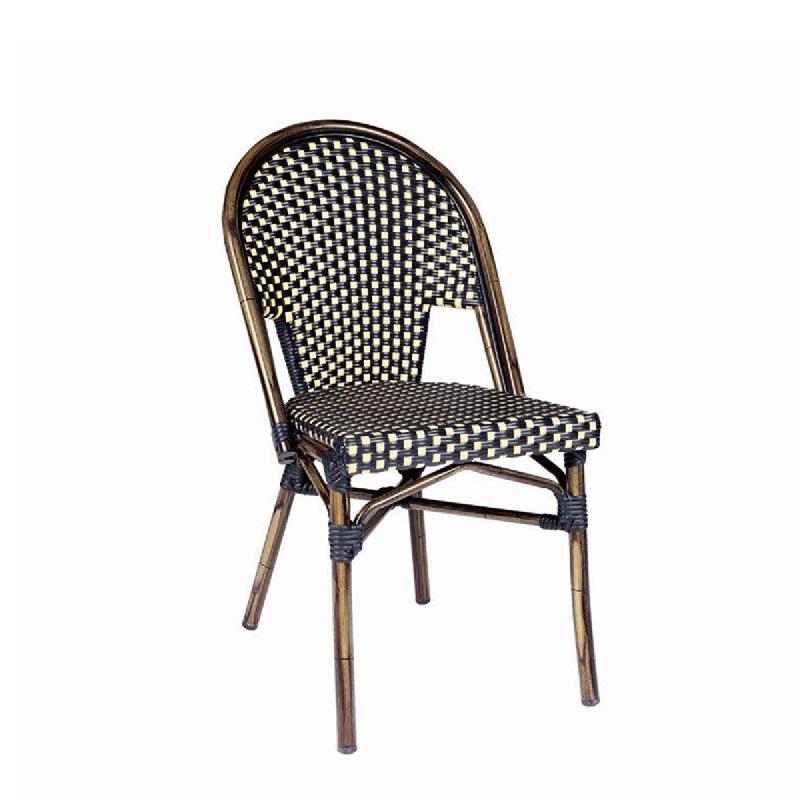Chaise de terrasse tivoli - tressage noir et crème_0