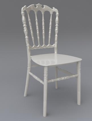 Chaise Empire blanche nacrée en plastique - élégante et solide - disponible en plusieurs coloris_0