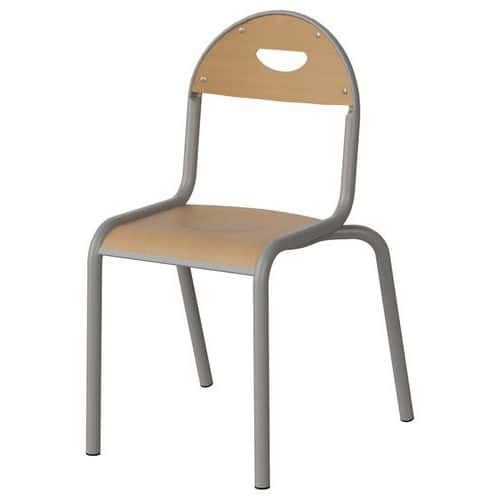 CHAISE MALIBU 4P T4 - ASS/DOS HÊTRE / ACIER GRIS 9006 - MANUTAN EXPERT