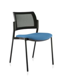 Chaise visiteur 4 pieds époxy noir - dossier résille noire - Wi-MaxR WRB0/1X - PROMO -30%_0