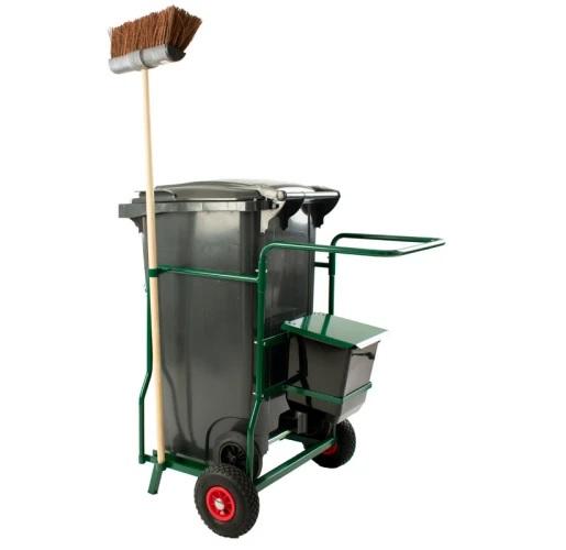 Chariot de voirie d'entretien - conteneur 240 L - acier robuste - poignée solide - pneumatiques_0