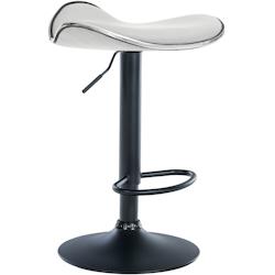 CLP Tabouret de bar Shanghai similicuir avec pied en métal Blanc /Métal noir mat - blanc polyester 323802_0