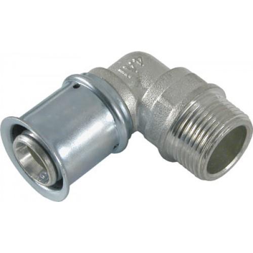 COUDE 90° À SERTIR FILETAGE MÂLE 26X34 MULTICOUCHES - DIAMÈTRE 25 MULTITUBO