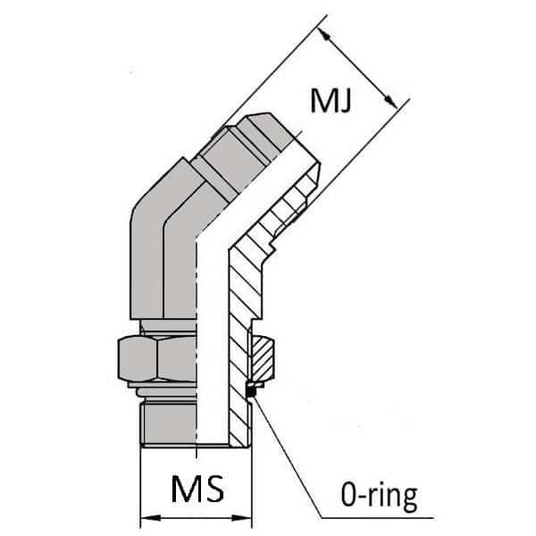Coudes - 45° orientable mâle JIC x mâle SAE - 7/16' , 11.11 , 7/16' , 11.11_0