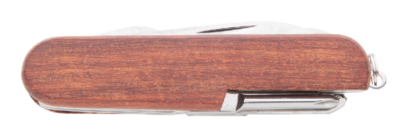 Couteau multifonctions en bois - 9 fonctions - couleur marron - 91,67 g_0