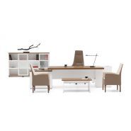 Bureau de direction design sobre et géométrique - couleur laque - CROSS - Bürotime avec solutions d'électrification et partage de données intégrés_0