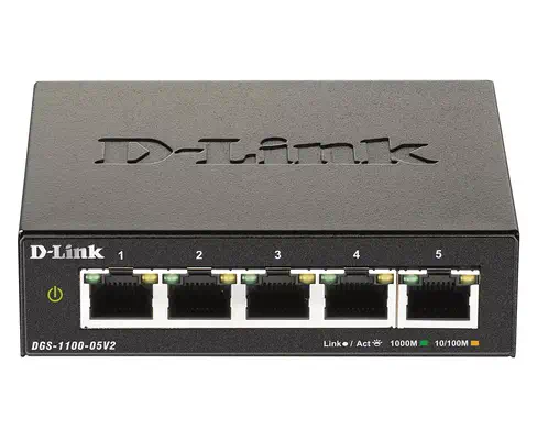 D-Link DGS-1100-05V2/E commutateur réseau Géré L2 Gigabit Ethernet (10/100/1000) Noir_0