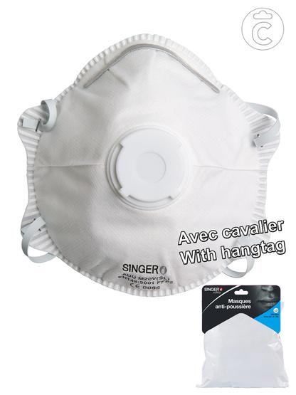 Demi-masque respiratoire FFP2 NR D - Avec valve d'expiration - Pack de 2 pièces_0