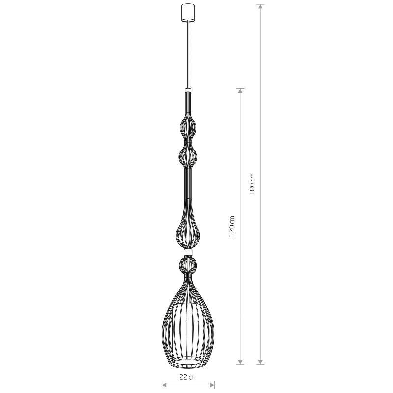 EULUNA SUSPENSION ABI L EN FORME ALLONGÉE, NOIR
