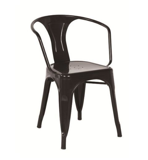 Fauteuil de style vintage - Chaise de restaurant en acier - Utilisation intérieure/extérieure_0