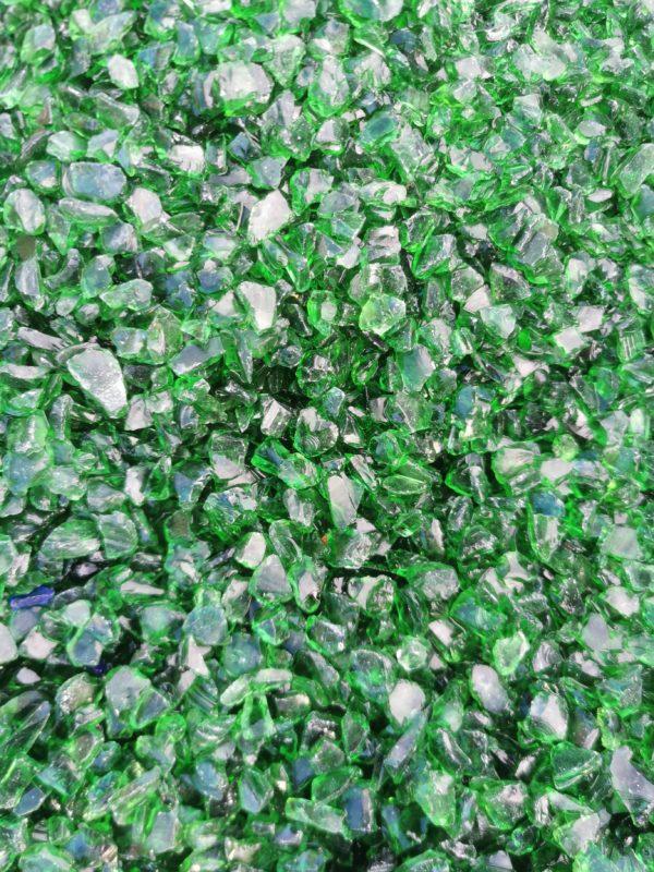 Gravier décoratif 5/10 en verre vert - Pour intérieur et extérieur_0