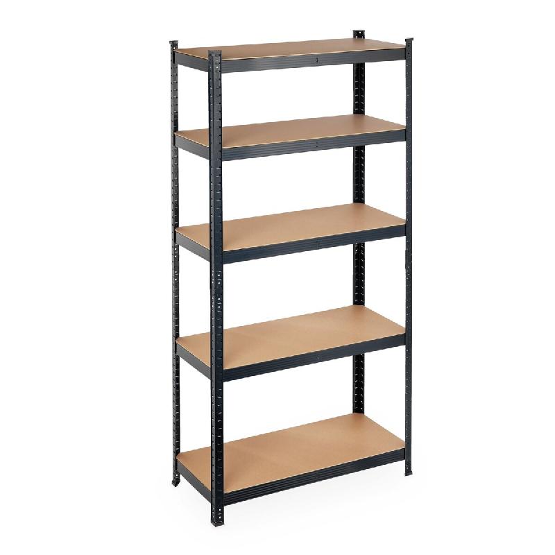 Helloshop26 - Etagère modulable charge lourde garage atelier 180 x 90 x 40 cm pratique et stable en MDF noir 13_0010050 - noir Bois manufacturé 3000_0