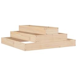 Helloshop26 - Jardinière bac lit surélevé plantes fleurs terrasse jardin 80 x 80 x 27 cm bois massif de pin marron 02_0037897 - 3000213990843_0
