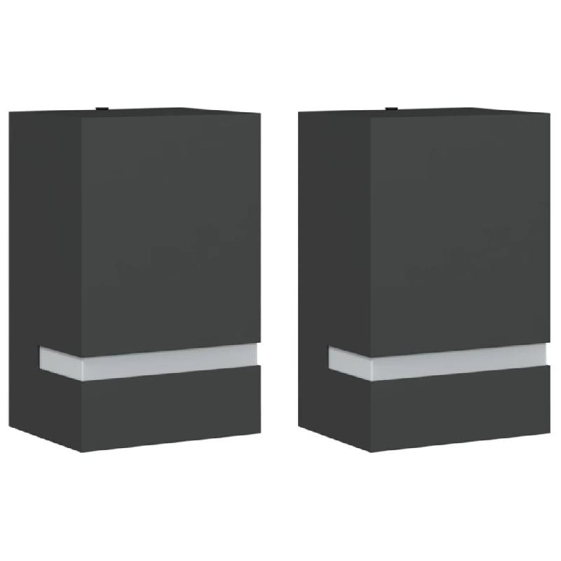 Helloshop26 - Lot de 2 appliques murales d'extérieur 9,5 x 7,5 x 15 cm étanche design moderne en acier inoxydable noir 02_0056634 - noir inox 300023_0