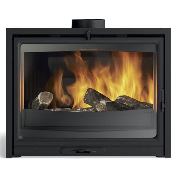 Insert - foyer à bois Modane 85-F - Ø 180 mm - 12,5 kW - Habillage fonte anthracite - Flamme verte 7 étoiles_0