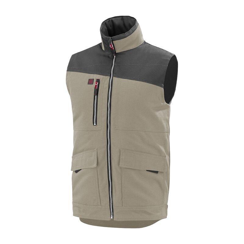 Lafont - Bodywarmer de travail mixte sans manches HAMMER Beige / Gris Foncé Taille S - S beige 3609705667661_0