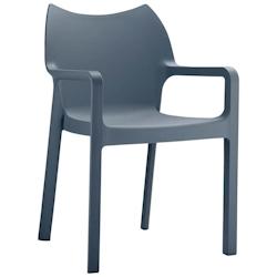 Ligne chr diva fauteuil - gris fonce - gris plastique MCH-49210-GRFO_0