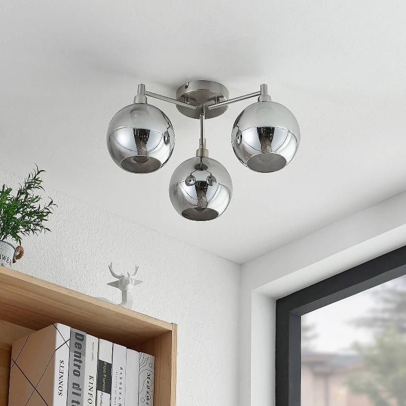 LINDBY JEMISSA PLAFONNIER, À 3 LAMPES, FUMÉE