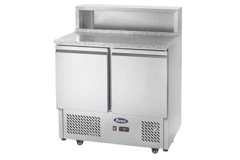 Meuble à pizzas compact 4GN1/3 + 1GN1/9 Plan de travail en granit 2 portes 300L Atosa_0