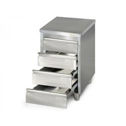 Meuble bas inox 500 x 600 mm avec 4 tiroirs PREMIUM / GOLDINOX - gris inox MT456_0