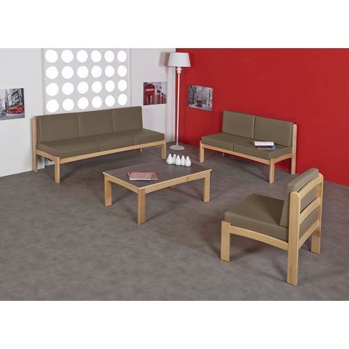 PACK AUTIZE : CHAUFFEUSE 3PL+2CHAUFFEUSES STRUCTURE NATUREL PVC TERRE - MANUTAN EXPERT