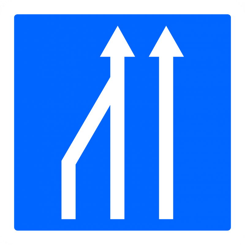 Panneau indication réduction du nombre de voies C28-2 - WP Signalisation - résine thermoplastique, éco-responsable_0