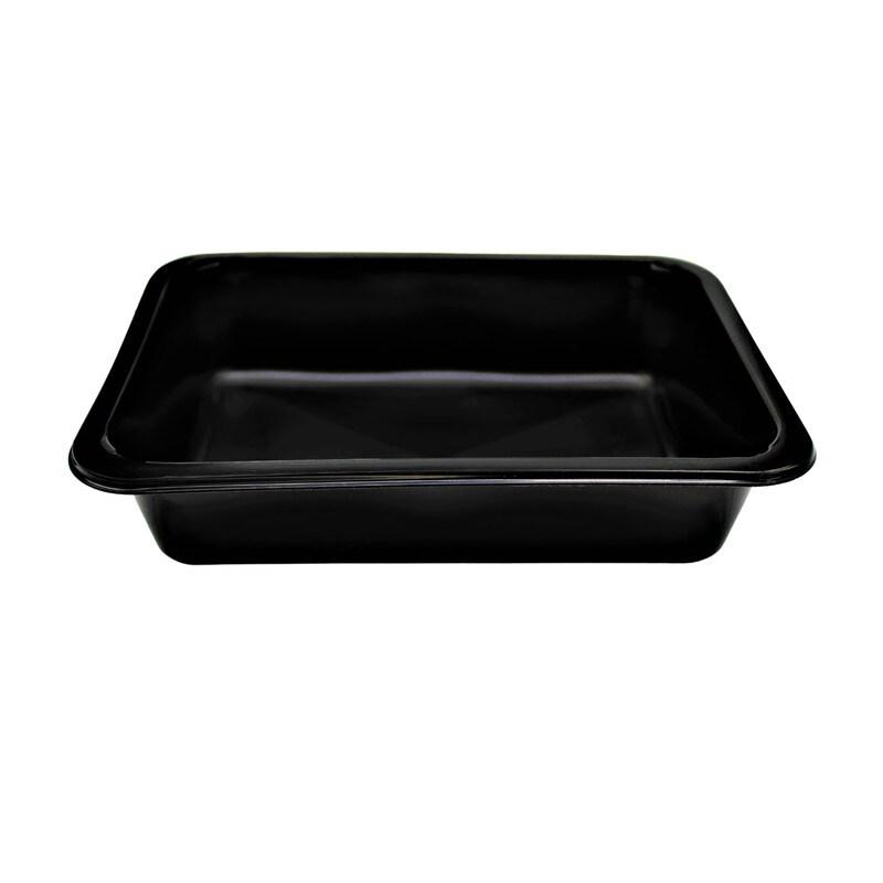 Papstar 20 barquettes repas, PP non divisé 4,5 cm x 22,7 cm x 17,8 cm noir - noir plastique polypropylène 96552_0