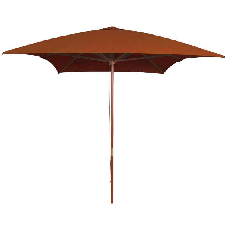 Parasol de jardin avec mât en bois terre cuite 200x300 cm Modèle Brise Élite - 313759_0