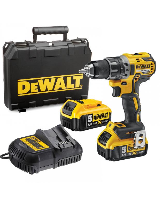 PERCEUSE VISSEUSE 18V XR + 2 BATTERIES 5AH + CHARGEUR + COFFRET TSTAK - DEWALT - DCD791P2-QW