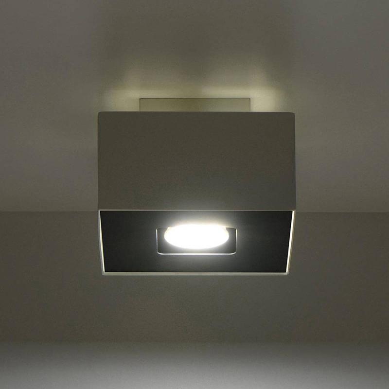 SOLLUX LIGHTING PLAFONNIER KASI EN ACIER BLANC, À UNE LAMPE