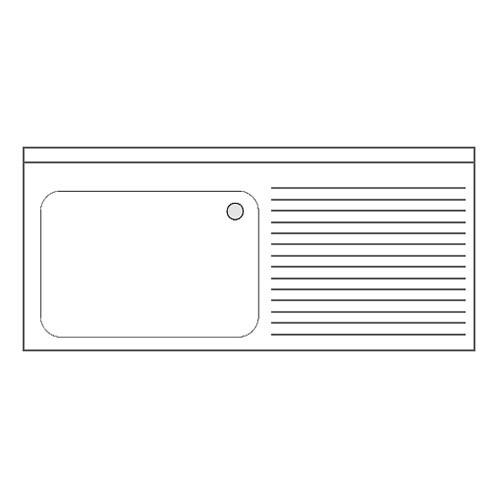 Plonge inox sur bâti et étagère 1 grand bac et égouttoir P 700 mm - 2000_0