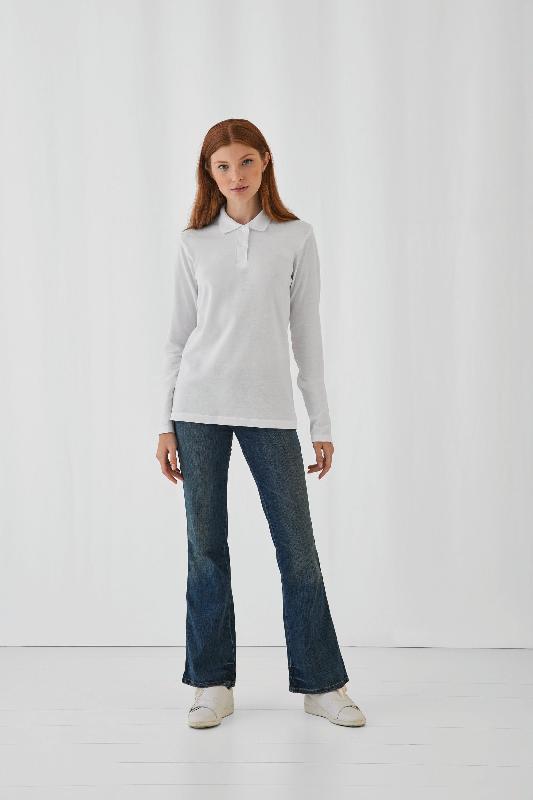 Polo femme ID.001 manches longues - B&C - 100% coton pré-rétréci - Réf: CGPWI13_0