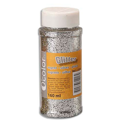 POT DE PAILLETTES  ARGENTEES SCINTILLANTES 160 ML