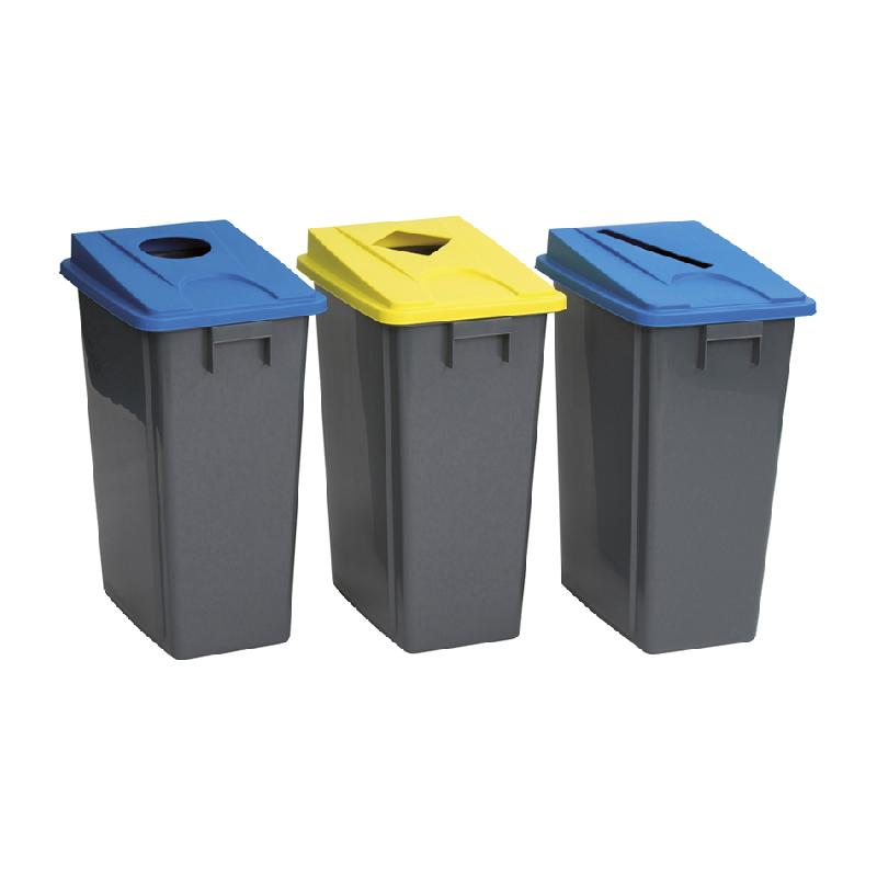 Poubelle Tri Sélectif 105L - Bac Recyclage Bouteilles Avec Sacs