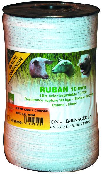 RUBAN 10MM 4 CONDUCT.INOX 0,15 200M