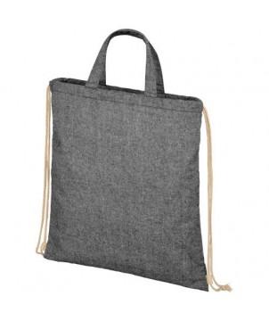 SAC À DOS RECYCLÉ 210 G/M² PHEEBS AVEC CORDON DE SERRAGE 6L - NOIR CHINÉ - SACS À DOS PUBLICITAIRES PERSONNALISÉS