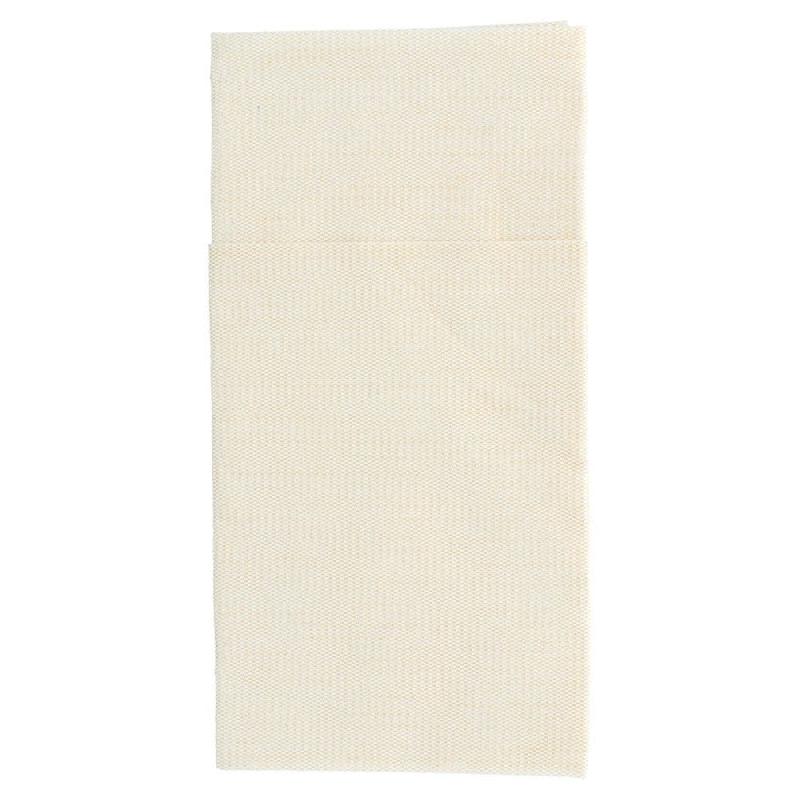 Serviette-étui pour couverts effet tissu crème 40x40cm - par 700_0