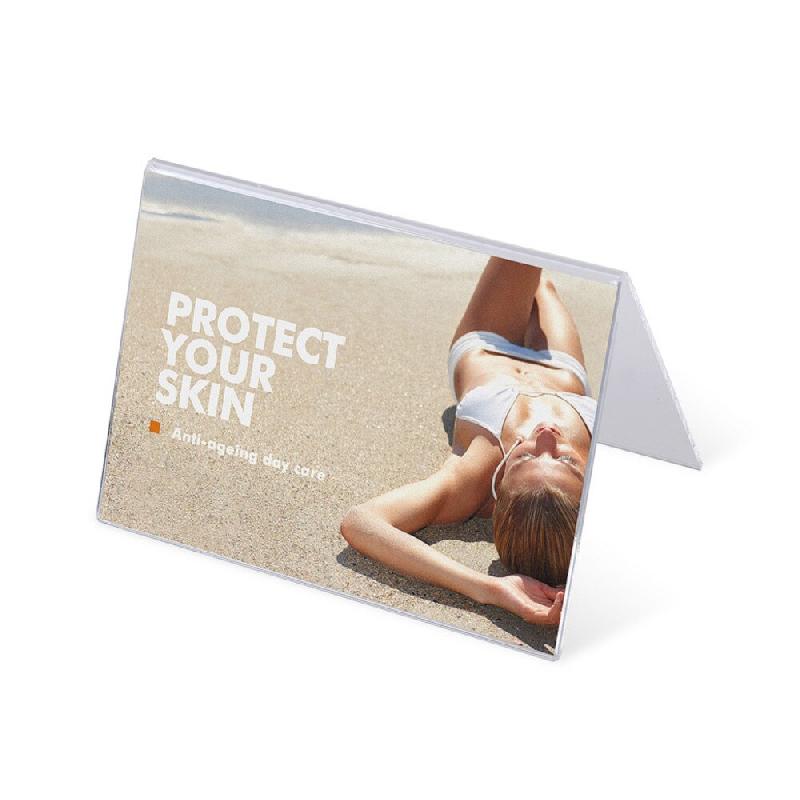 SHOWDOWN Displays Exposiciónate Porte-menu A-Stand Acrylique A7 Paysage AA7PXS - transparent plastique 8595578313598_0