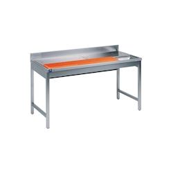 Mastro Table Inox de Découpe pour Viande Planche à Découper et Trou Vide Déchets - Virtus - l140- L- P70- h85- - gris 7864849863461_0