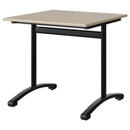 TABLE MALIBU 80X80 T6 DL ST ISOSON BEIG 1460/BEIGE NOIR 9005 - MANUTAN EXPERT