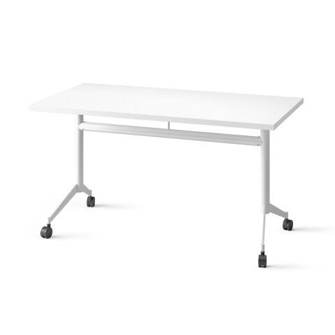 TABLE RABATTABLE POLLY L.140 X P.70 CM PLATEAU BLANC - BLANC