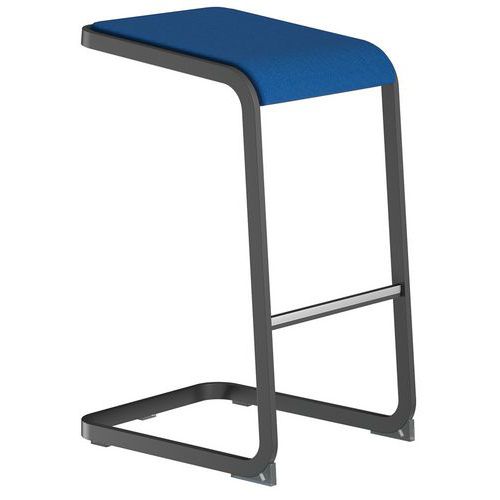 TABOURET HAUT C-STOOL - ANTHRACITE ET BLEU - QUADRIFOGLIO