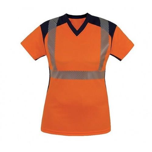 TEE-SHIRT FEMME - HAUTE VISIBILITÉ - ORANGE FLUO - XS - BAHIA T2S