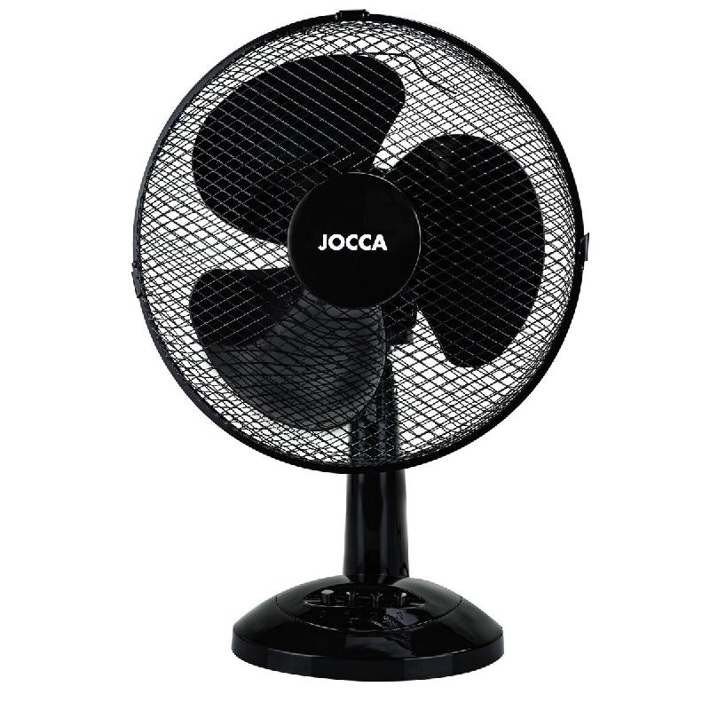 Ventilateur sur pied noir 40W 3 vitesses d'air - Ventilateur de table Oscillation 90° Tête Inclinable 34 x 34 x 49 cm Jocca - noir 8435253569417_0