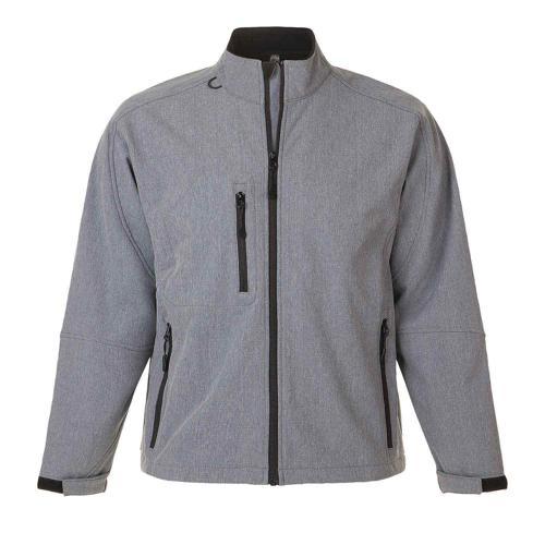VESTE HOMME ZIPPÉE SOFTSHELL EN POLYESTER GRIS CHINÉ
